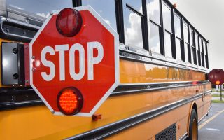 The sloped hood provides increased visibility for the driver. High visibility safety features are used on all buses including stop arms and LED lighting