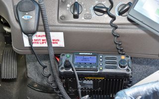 All buses are equipped with 2 way radios allowing the driver continuous contact with a support network